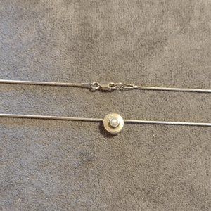 Sterling Silver Pearl karibou Necklace